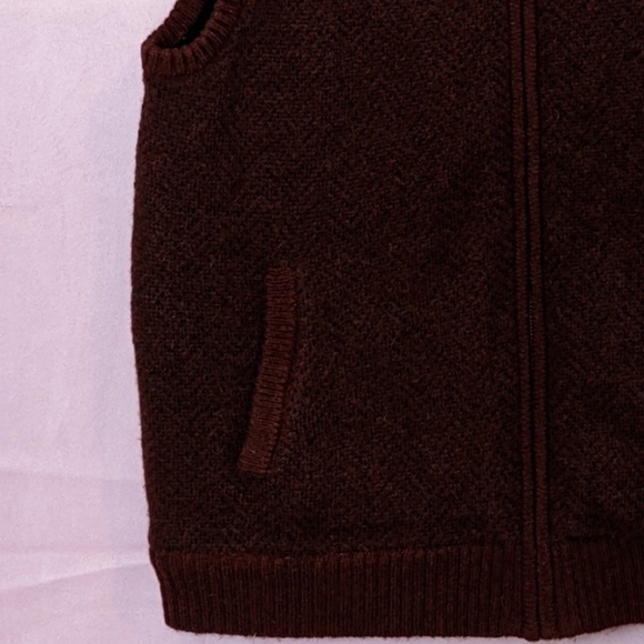 Pendleton 100% Washable Shetland Wool Red Full Zip Vest Jacket size Large - Picture 3 of 7